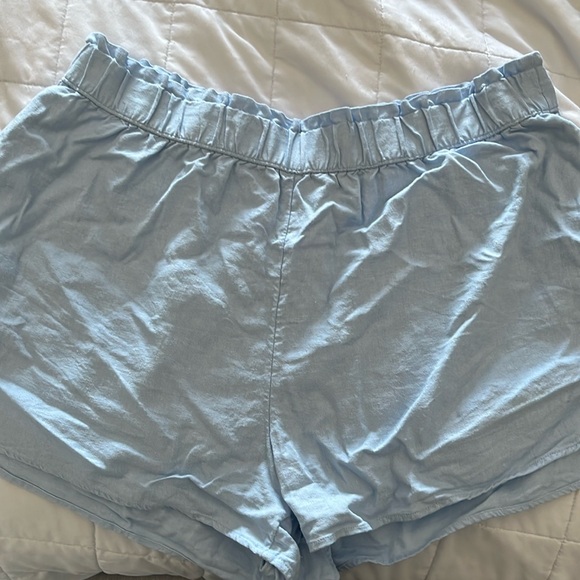 Universal Thread Pants - Universal Thread blue chambray Linen shorts X Large with pockets elastic waist